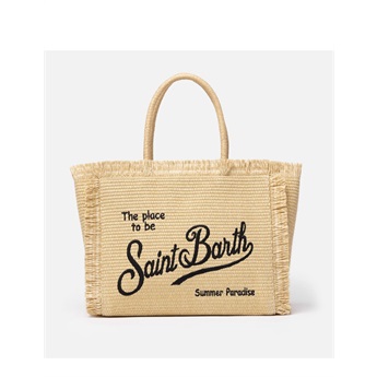 Collete Straw Bag - Beige/Black