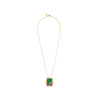 Necklace -  Green Rainbow Boheme