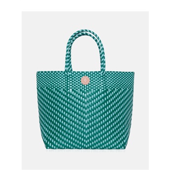 Woven Tote Bag - Turquoise