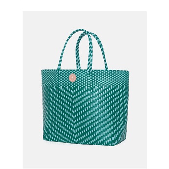 Woven Tote Bag - Turquoise