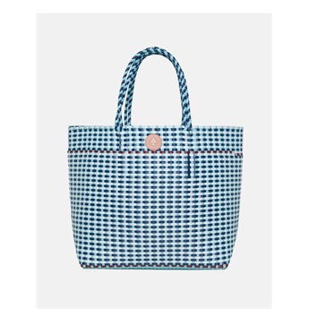 Woven Tote Bag - Light Blue
