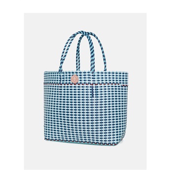 Woven Tote Bag - Light Blue