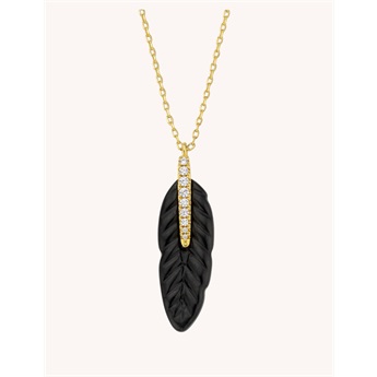 Necklace -  Black Plume