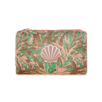Olivia Beauty Bag - Mocha Tropicana Shell