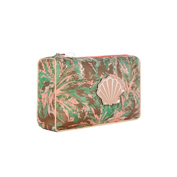 Olivia Beauty Bag - Mocha Tropicana Shell
