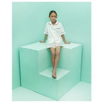 Preppy Summer Pyjama Set - White