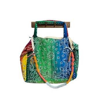 Patchwork Bag - Aqua/Blue
