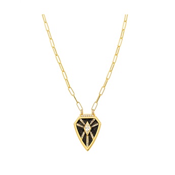 Necklace -  Black Shiny Warrior
