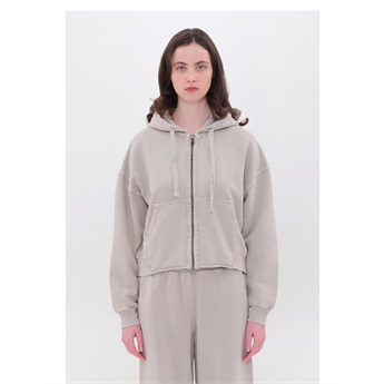 Divided Cropped Fullzip Women - Vintage Greige