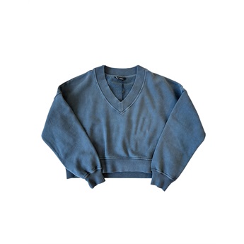Relaxed V-Neck Crewneck Women - Vintage Blue