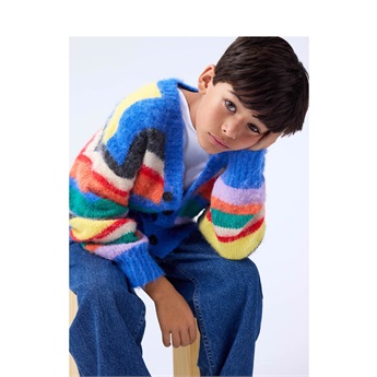 Brutus Cardigan - Fuzzy Stripe