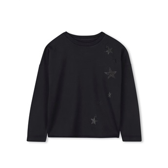 Shiny Star Longsleeve Top - Black