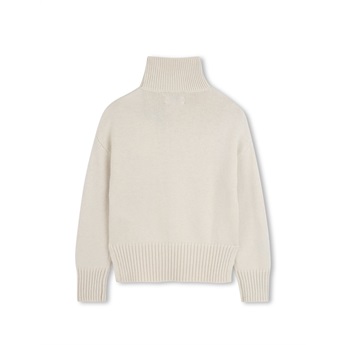 Star Knitted Turtleneck Sweater - Creme