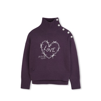 Love Turtleneck Sweater - Plum