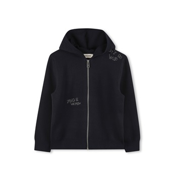 Let's Go Wild Zipped Knit Hoodie - Black