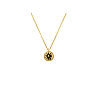 Necklace -  Black Flower