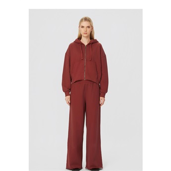 Wideleg Sweatpants Women - Cherry