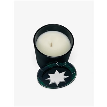Christmas Soy Candle - Green Check Snow Star
