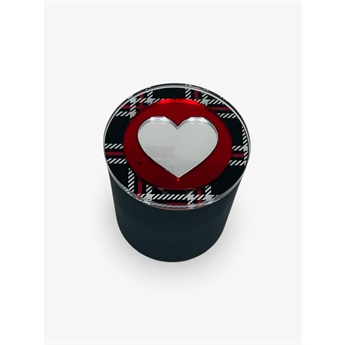Christmas Soy Candle - Black Check Heart
