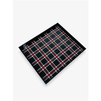 Christmas Printed Tray - Black Check
