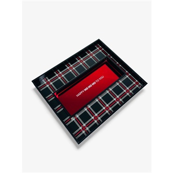 Christmas Printed Tray - Black Check