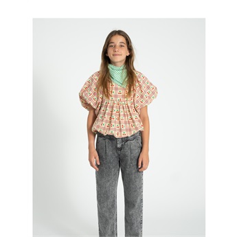 Cropped Blouse - Cherries/Yellow