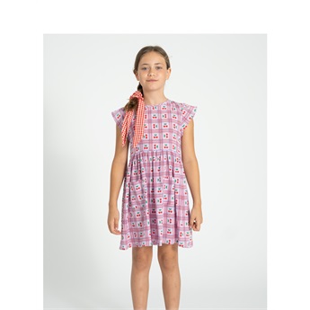 Short Dress - Cherries/Lilac