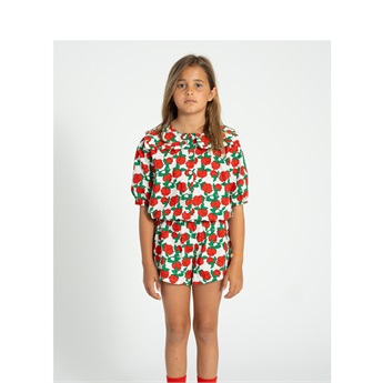 Elastic Band Shorts - Ecru/Roses