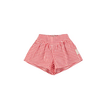 Elastic Band Shorts - Red Checkered