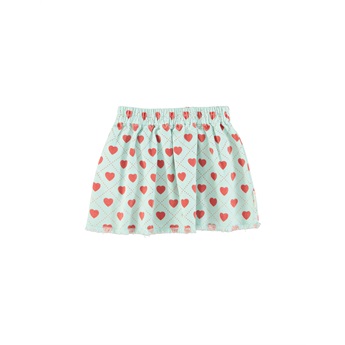 Short Skirt - Light Blue/Hearts