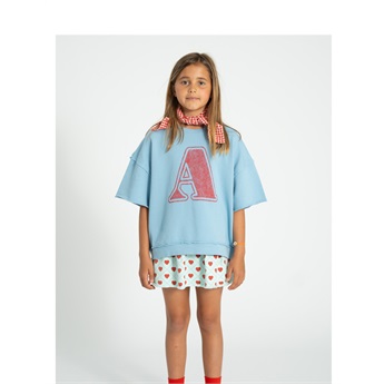 Short Skirt - Light Blue/Hearts