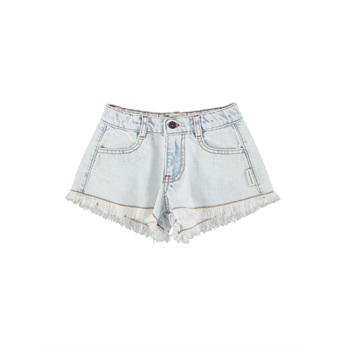 Fringed Shorts - Light Blue Denim