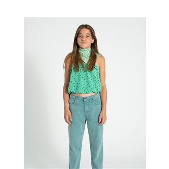 Strapped Top - Green/Hearts
