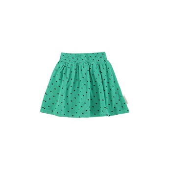 Short Skirt - Green/Hearts