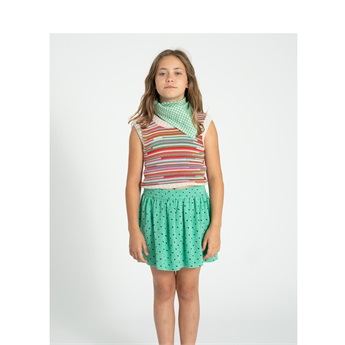 Short Skirt - Green/Hearts