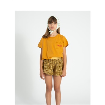 Printed T-Shirt - Camel/Strawberry