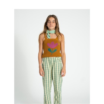 Knitted Top - Camel/Flower