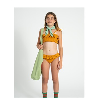 Ruffle Bikini - Camel/Hearts