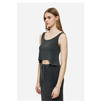 Women Cropped Tank Top - Vintage Black