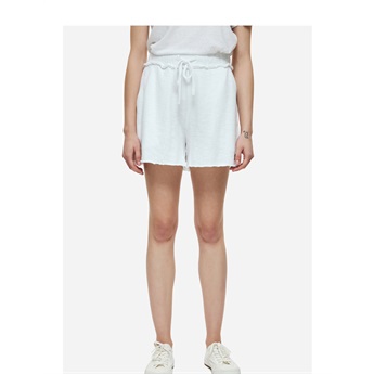 Women Raw Cut Shorts - White