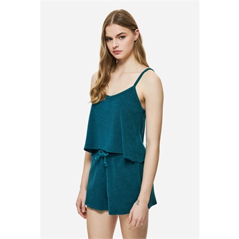 Women Terry Tank Top - Teal