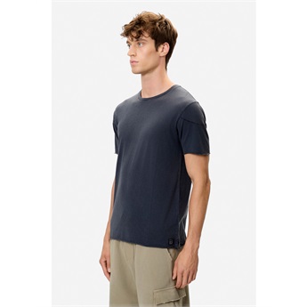 Men Open Stitch T-Shirt - Vintage Blue