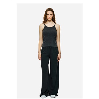 Women Wide Sweatpants - Vintage Black