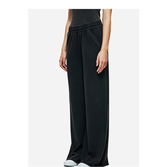 Women Wide Sweatpants - Vintage Black