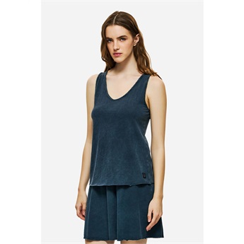 Women V-Neck Tank - Vintage Blue
