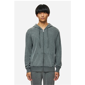 Men Regular Knit Slub Fullzip - Vintage Grey