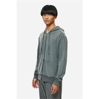 Men Regular Knit Slub Fullzip - Vintage Grey