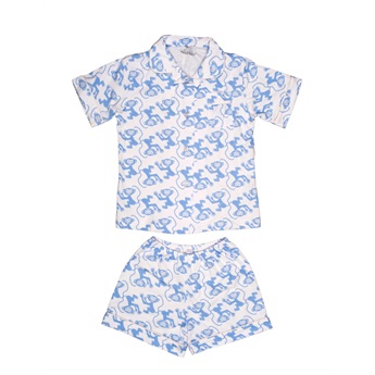 Preppy Summer Pyjama Set - Monkey Blue