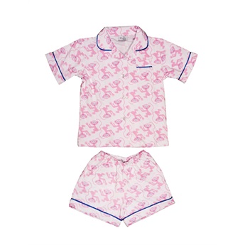 Preppy Summer Pyjama Set - Monkey Pink