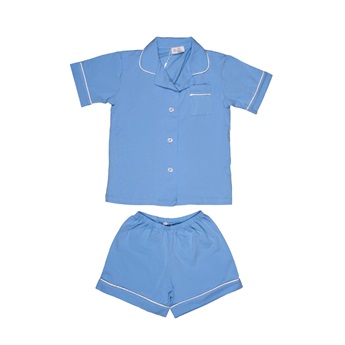 Women Preppy Summer Pj Set - Light Blue